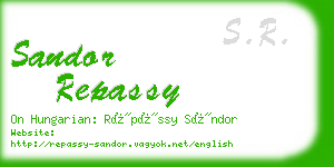 sandor repassy business card